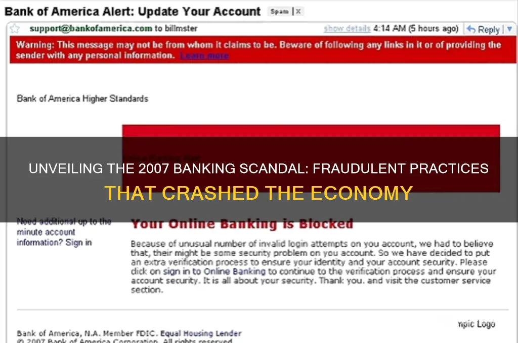 how were banks committing fraud in 2007