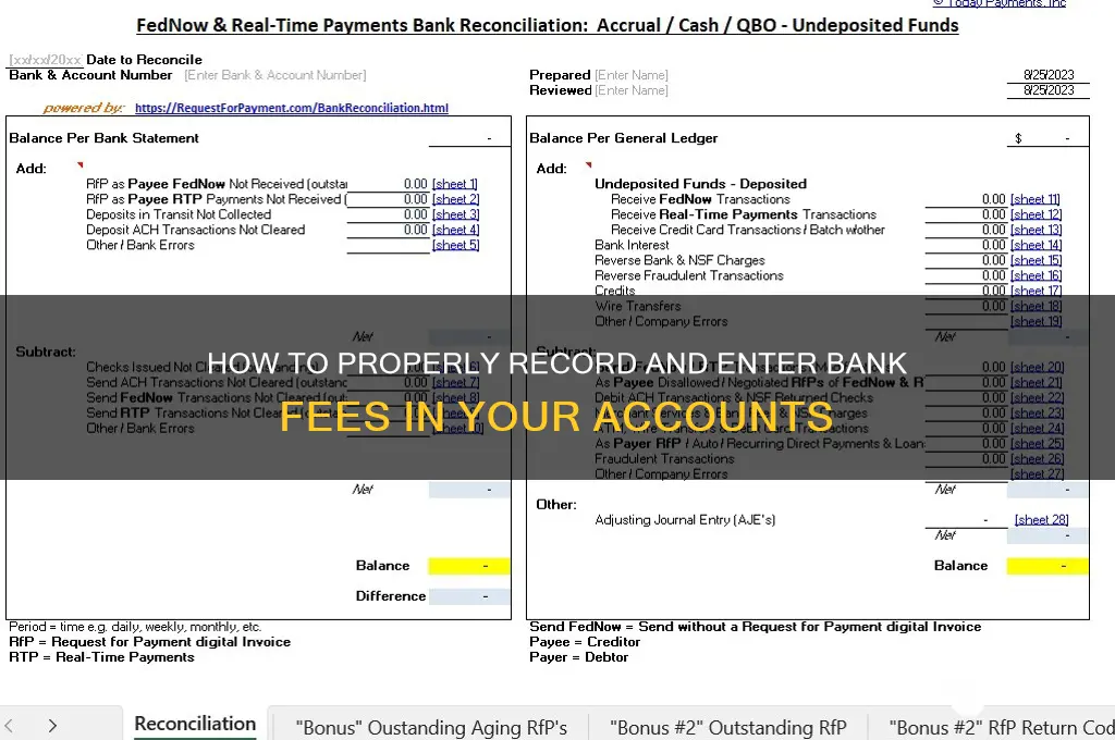 how would i enter a bank fee
