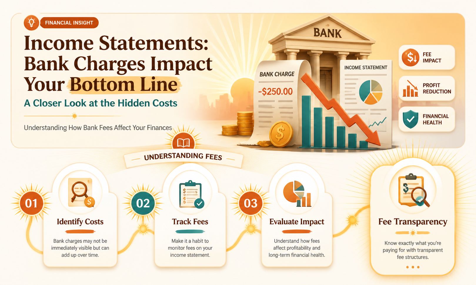 are bank charges recorded on income balance