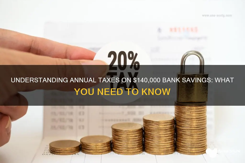 is 140000 in bank taxable every year