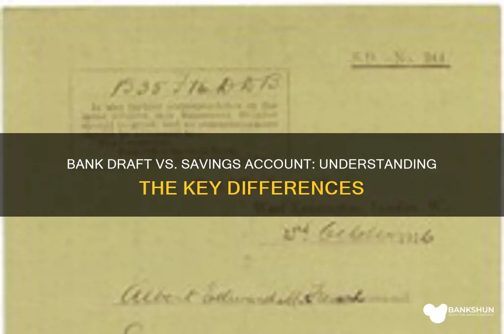 is a bank draft a savings acc