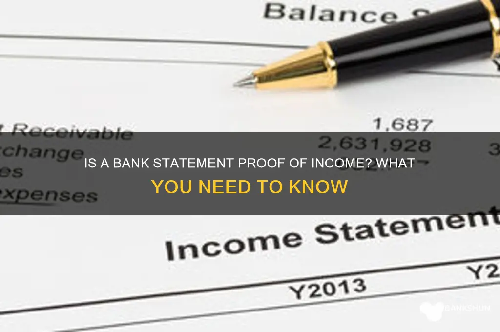 is a bank statment proof of income