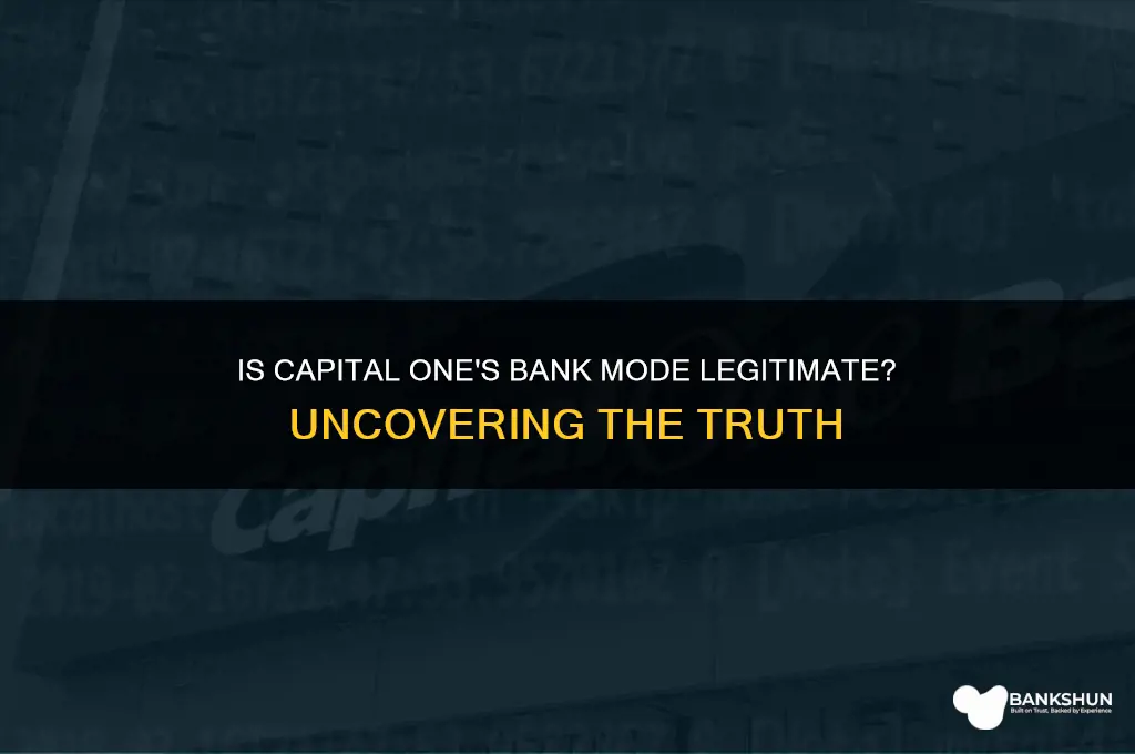 is bank mode for capital one legitimate