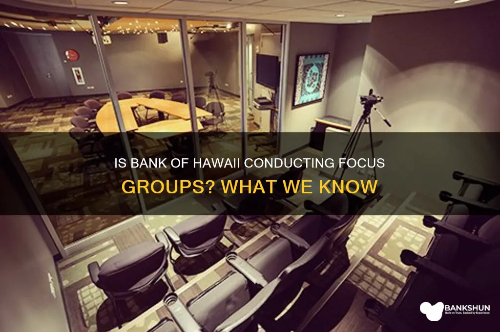 is bank of hawaii conducting focus groups