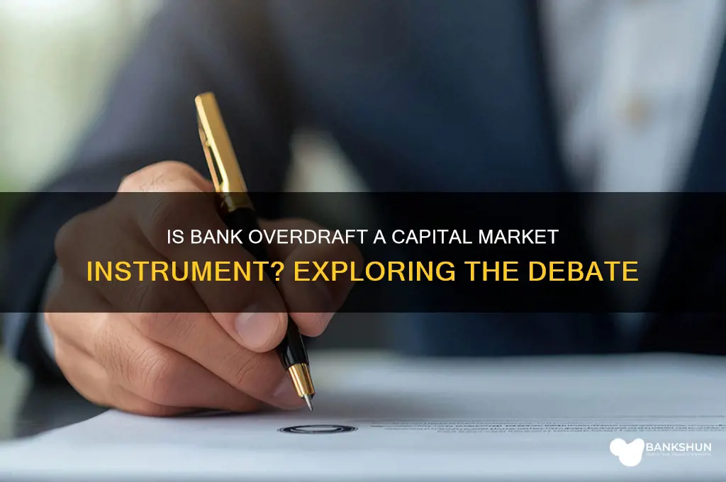 is bank overdraft a capital market instruments