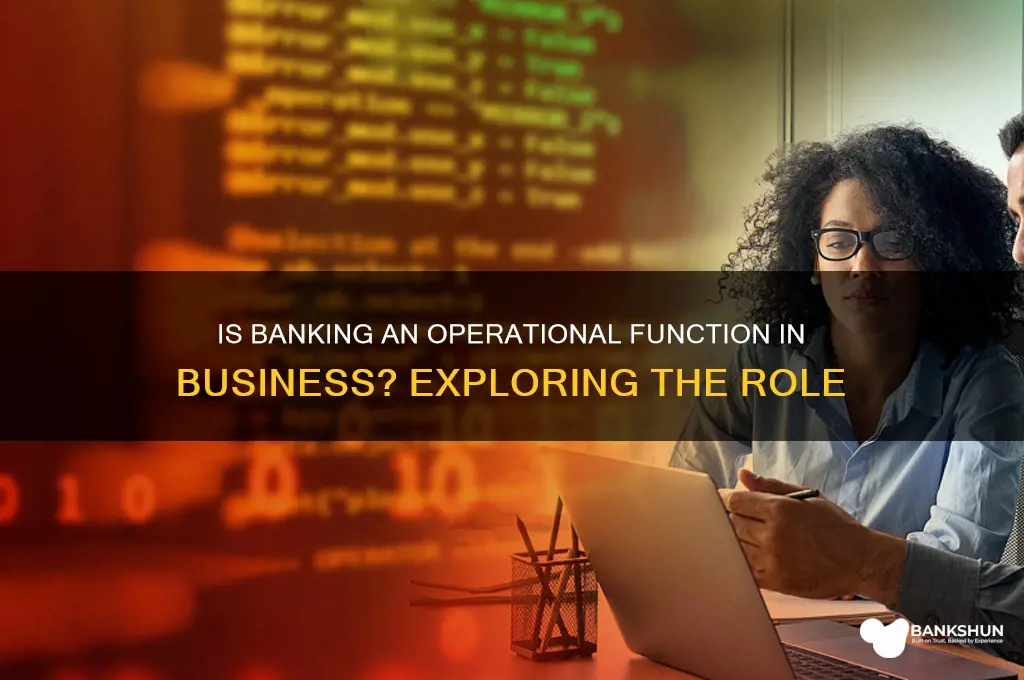 is banking considered operations in a business