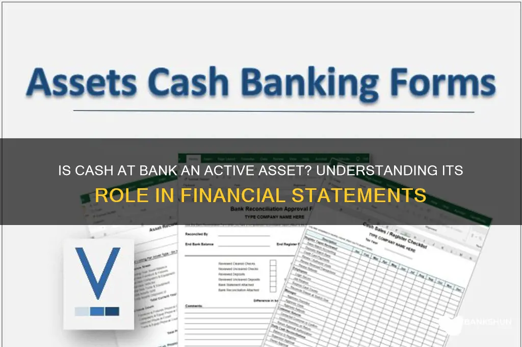 is cash at bank an active asset