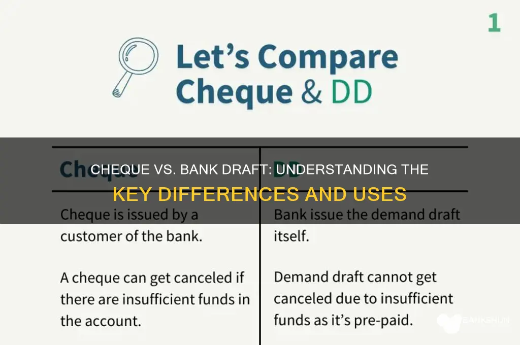 is cheque and bank draft the same