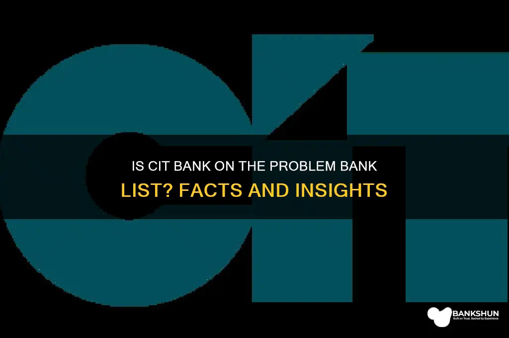 is cit bank on problem bank list