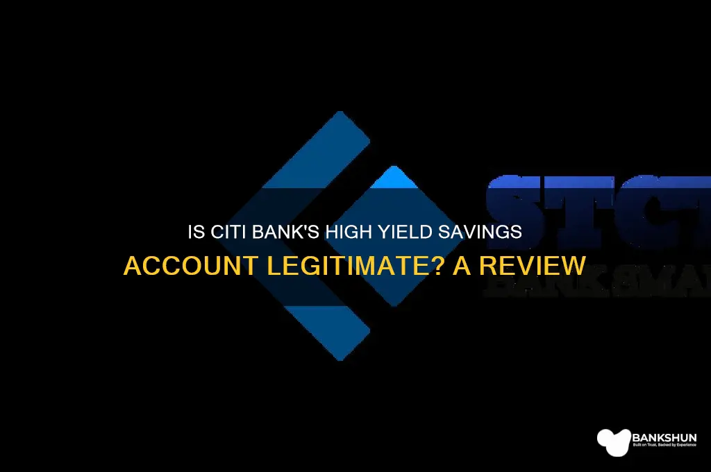is citi bank high yield savings real