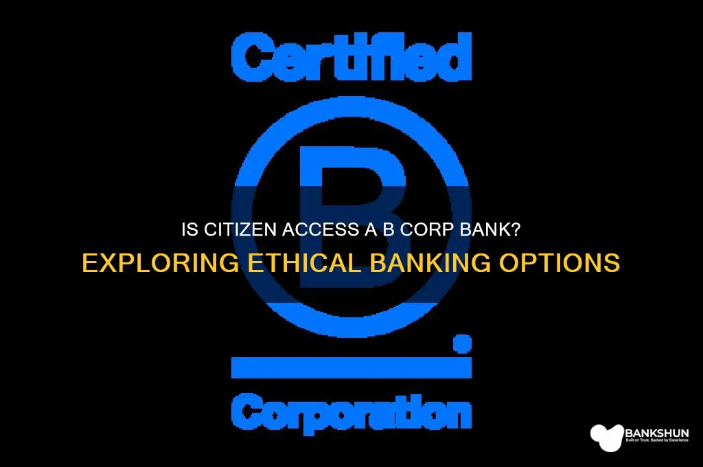 is citizen access a b corp bank