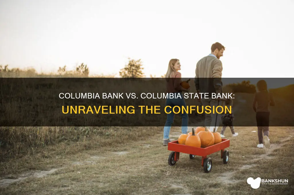 is columbia bank really columbia state bank