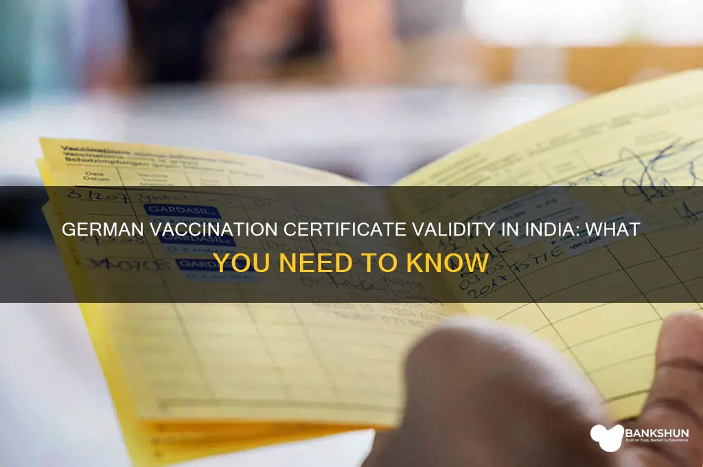 is german vaccination certificate valid in india