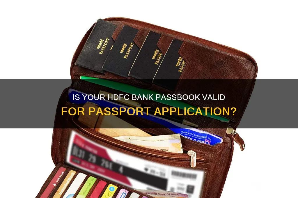 is hdfc bank passbook valid for passport