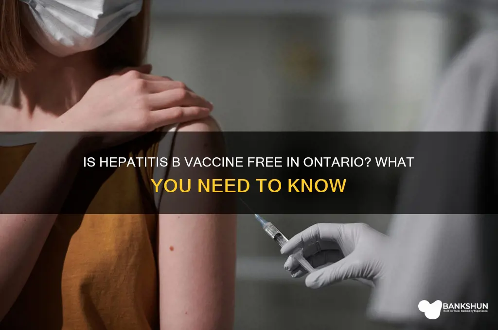 is hepatitis b vaccine free in ontario