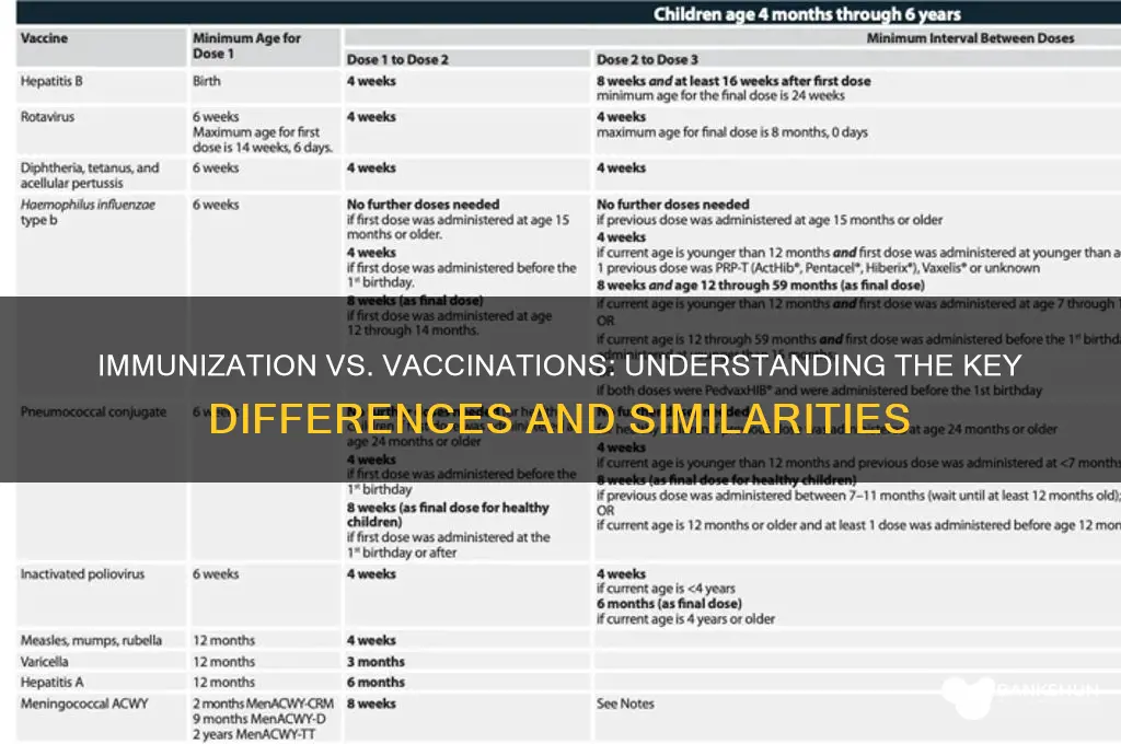 is immunization and vaccinations the same thing