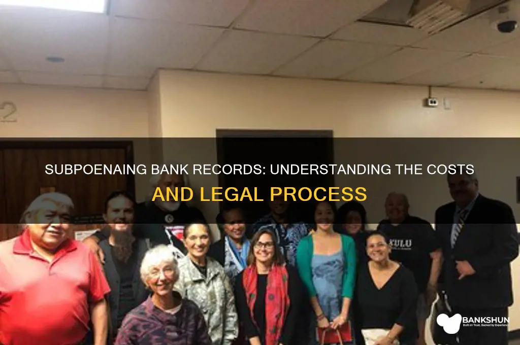 is it expensive to subpoena bank records