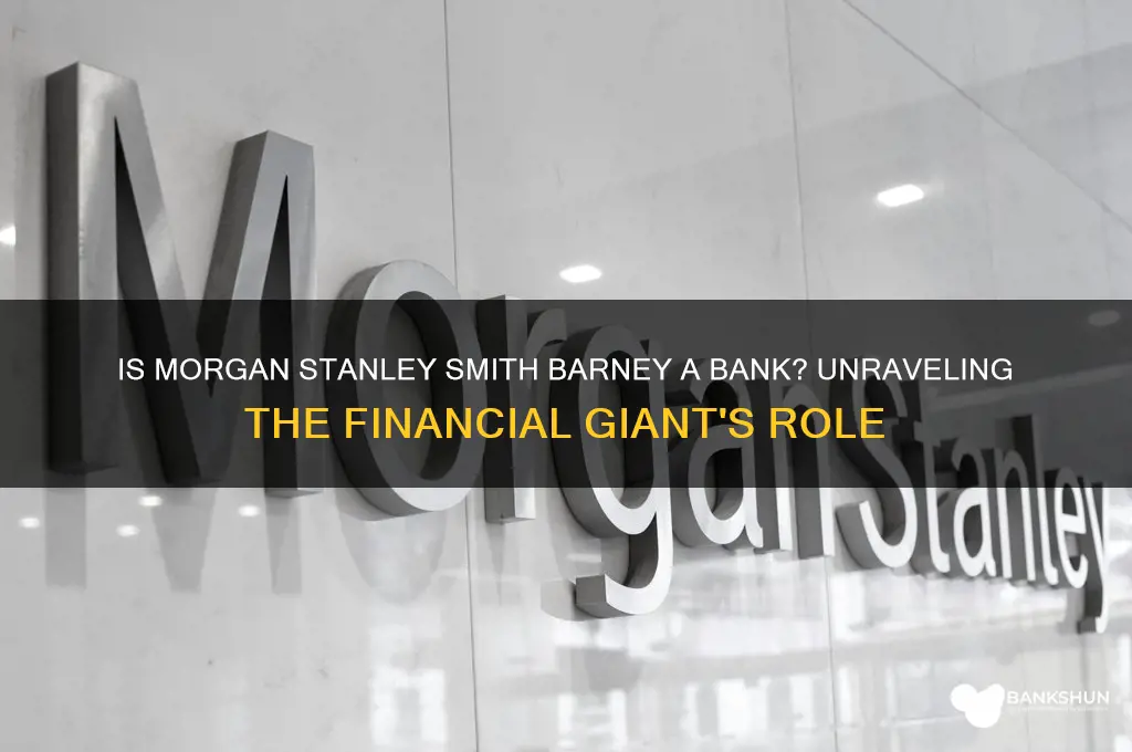 is morgan stanley smith barney a bank