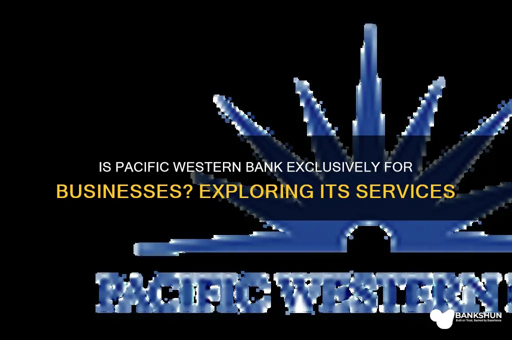 is pacific western bank only a business
