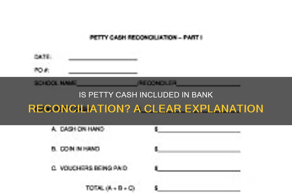 is petty cash included in bank reconciliation