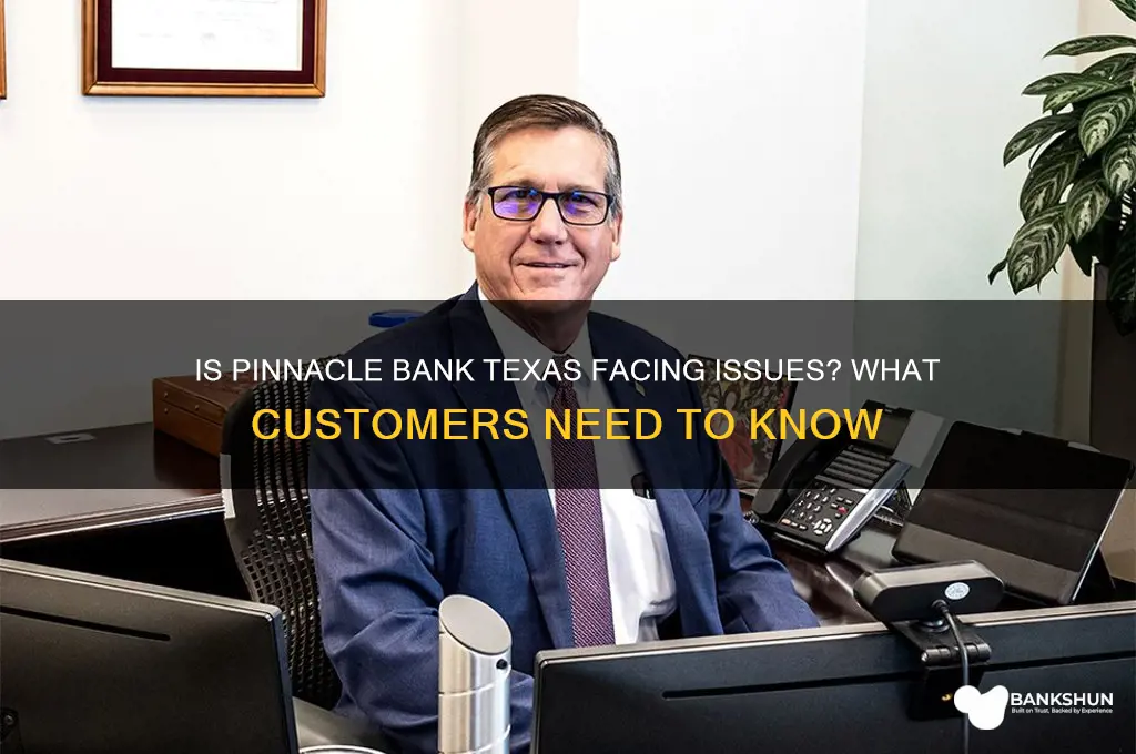is pinnacle bank texas having a problem