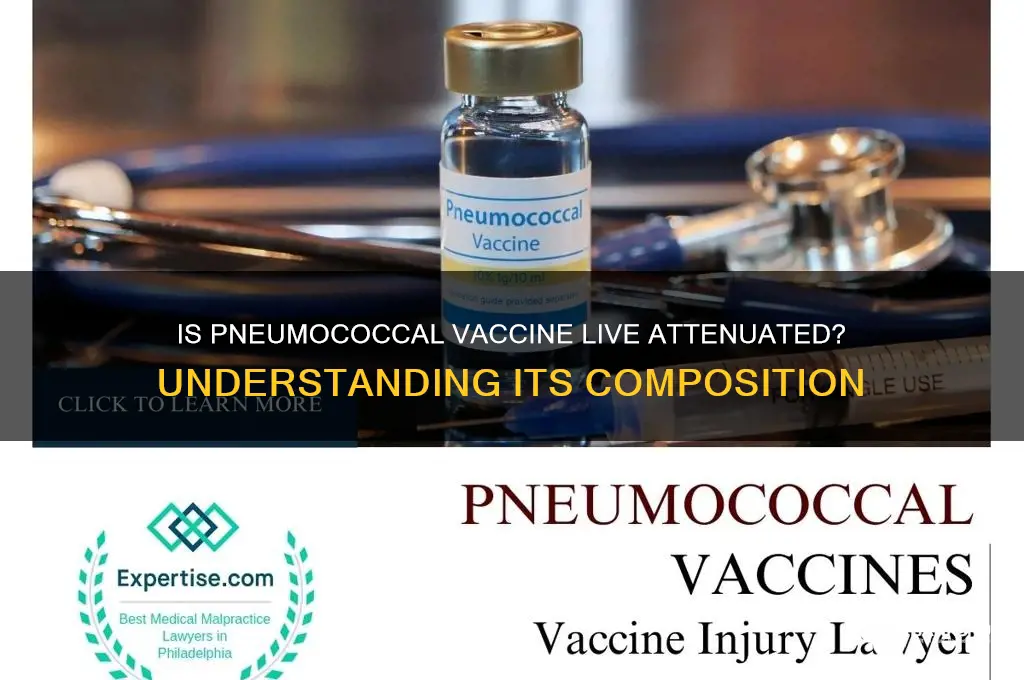is pneumococcal vaccine a live attenuated vaccine