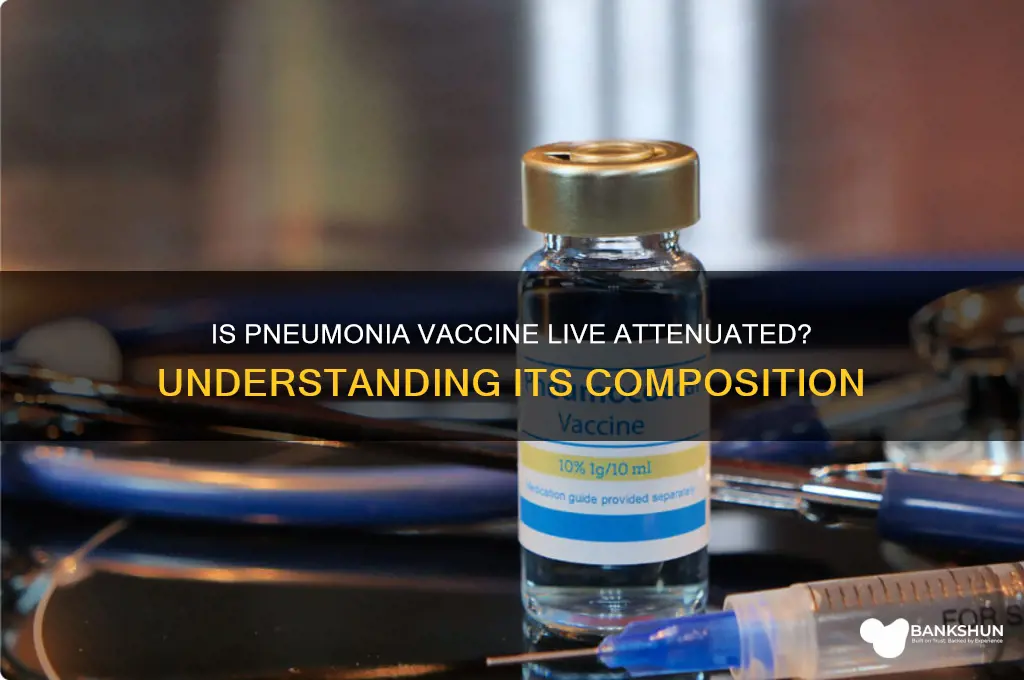 is pneumonia vaccine a live attenuated vaccine