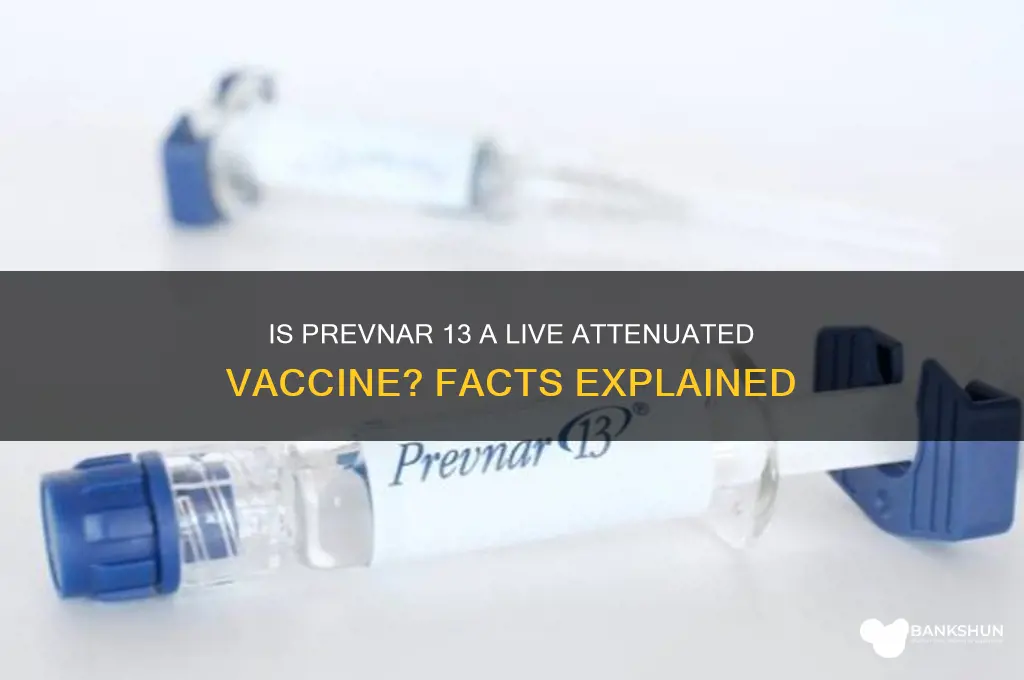 is prevnar 13 a live attenuated vaccine
