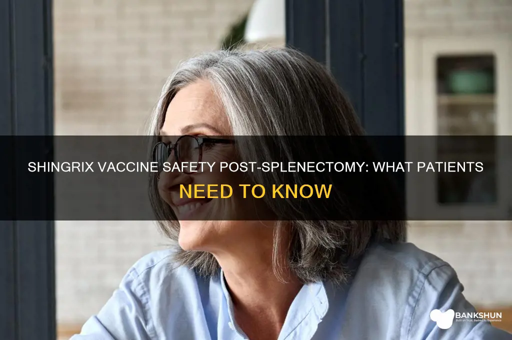 is shingrix vaccine contraindicated in splenectomy patient