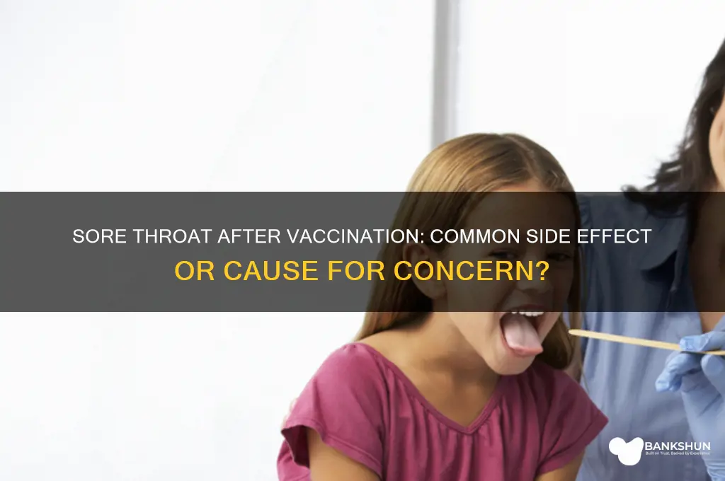 is sore throat a symptom of vaccine