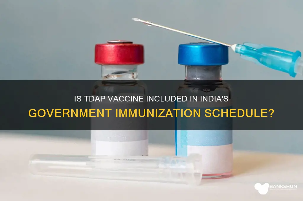 is tdap vaccine in india government schedule