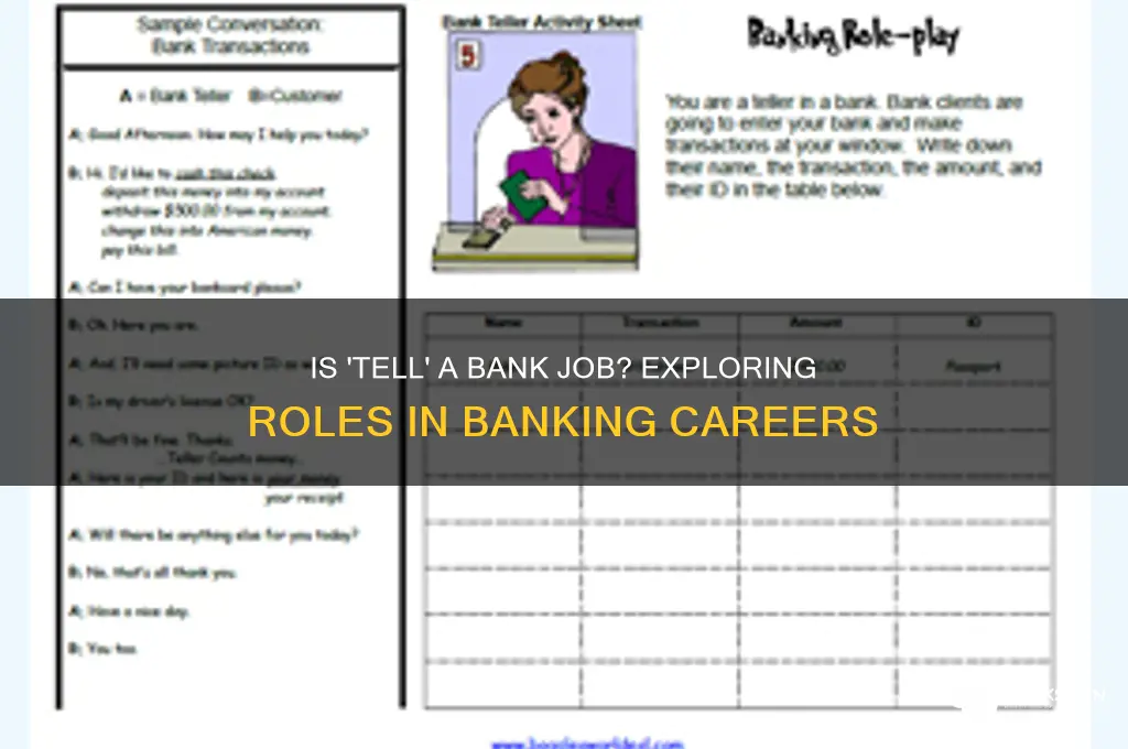 is tell a kind of bank job