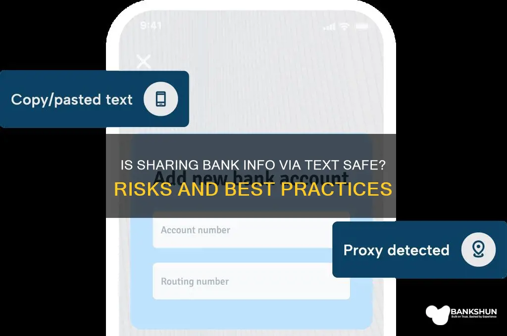 is text safe to share bank info