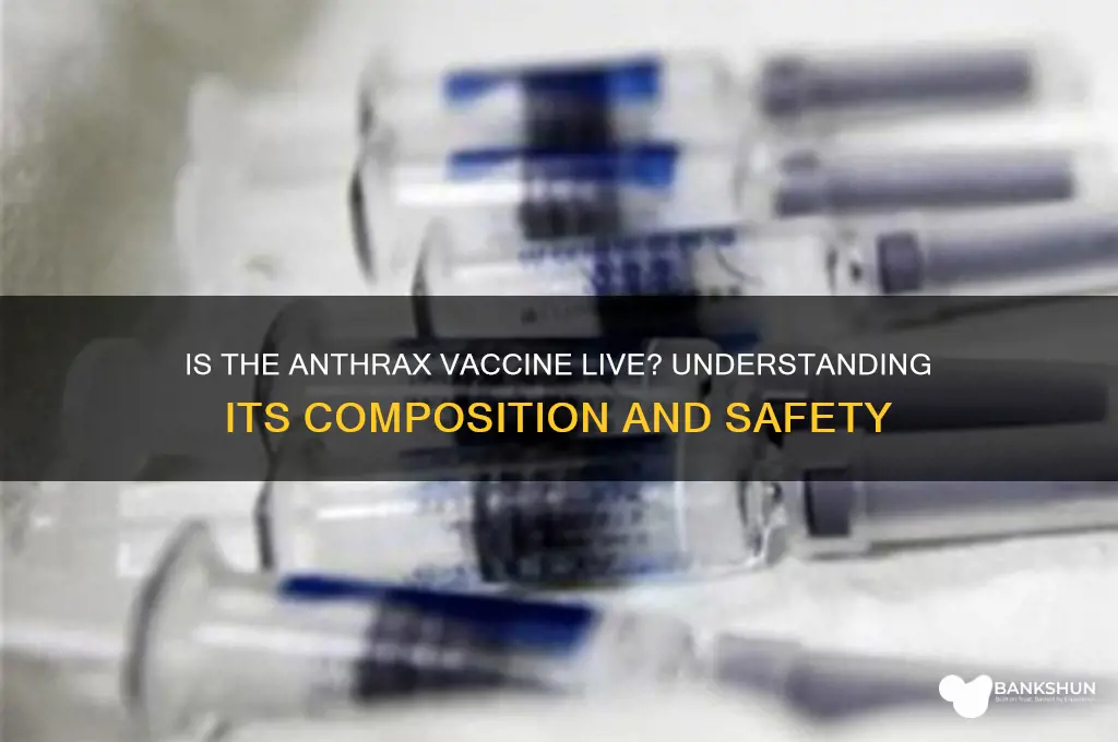 is the anthrax vaccine a live vaccine