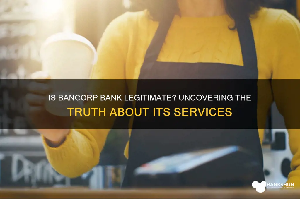 is the bancorp bank a real bank