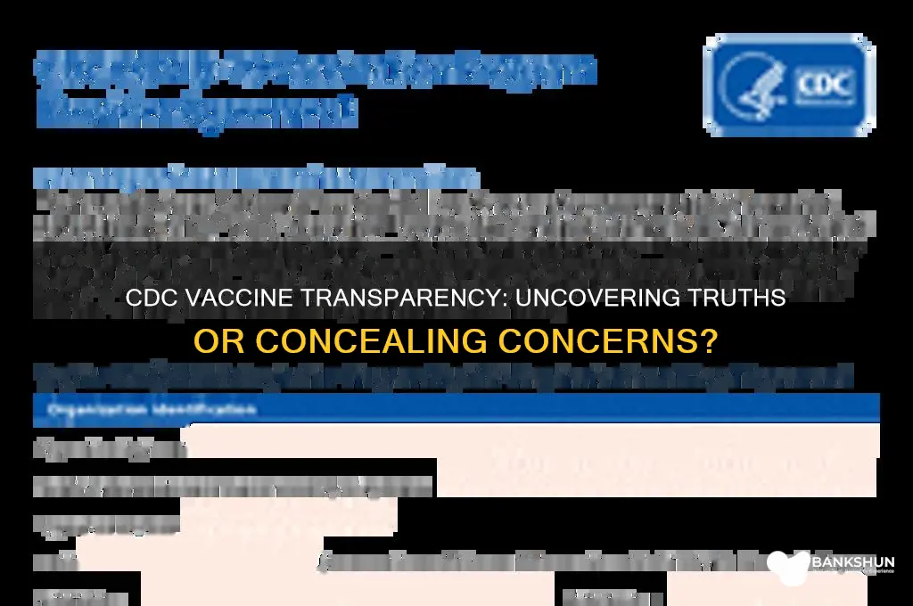 is the cdc being transparent about vaccines