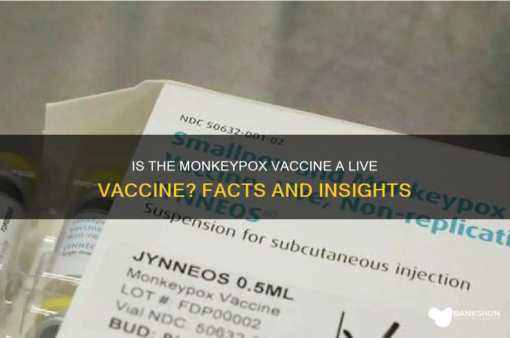 is the monkeypox vaccine a live vaccine