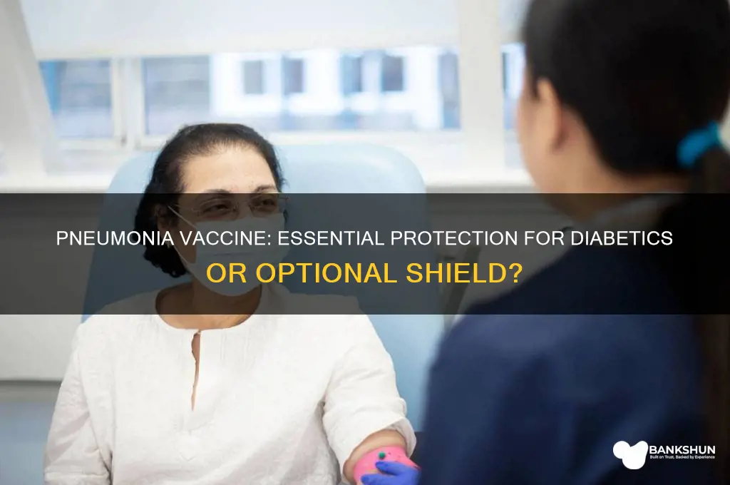 is the pneumonia vaccine necessary for diabetics