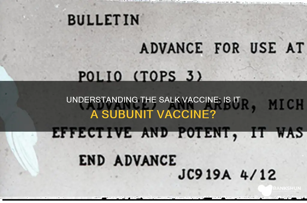 is the salk vaccine a subunit vaccine