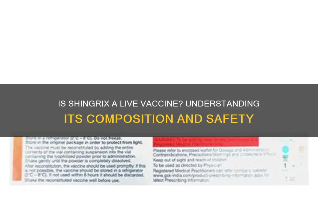 is the shingrix shot a live vaccine