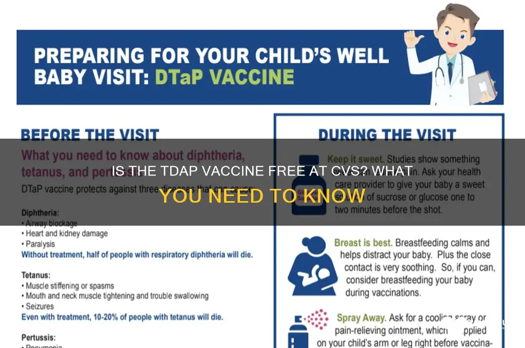 is the tdap vaccine free at cvs