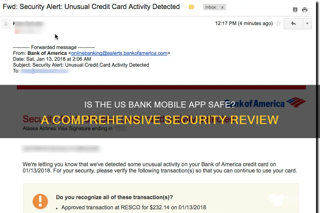 is the us bank mobile app safe