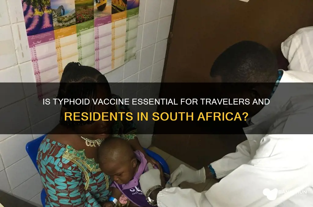 is typhoid vaccine necessary for south africa