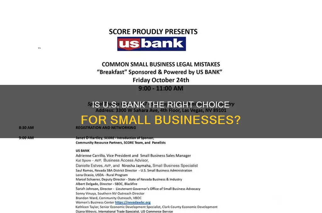 is us bank good for small business