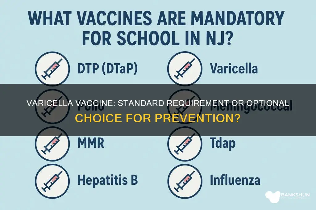 is varicella vaccine standard or or optional