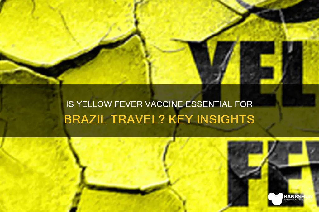 is yellow fever vaccine necessary for brazil