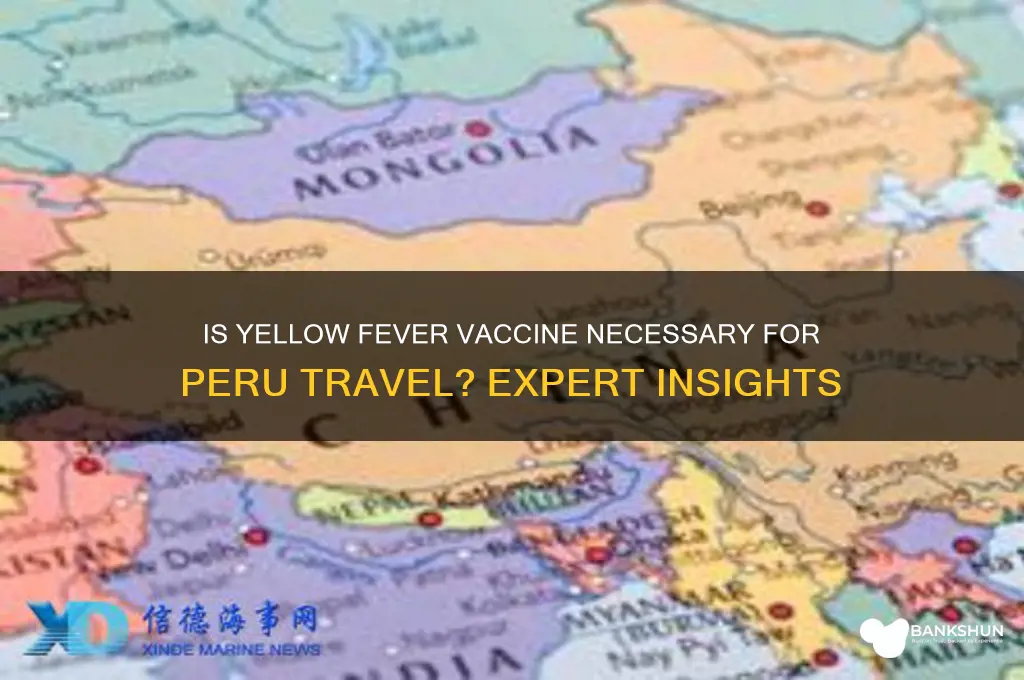 is yellow fever vaccine necessary for peru