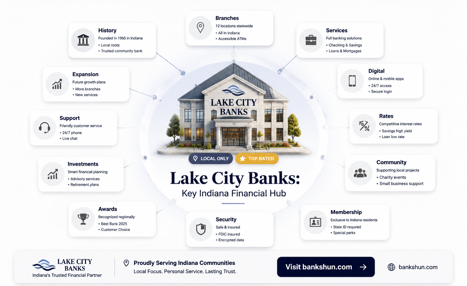 are lake city banks in indiana only