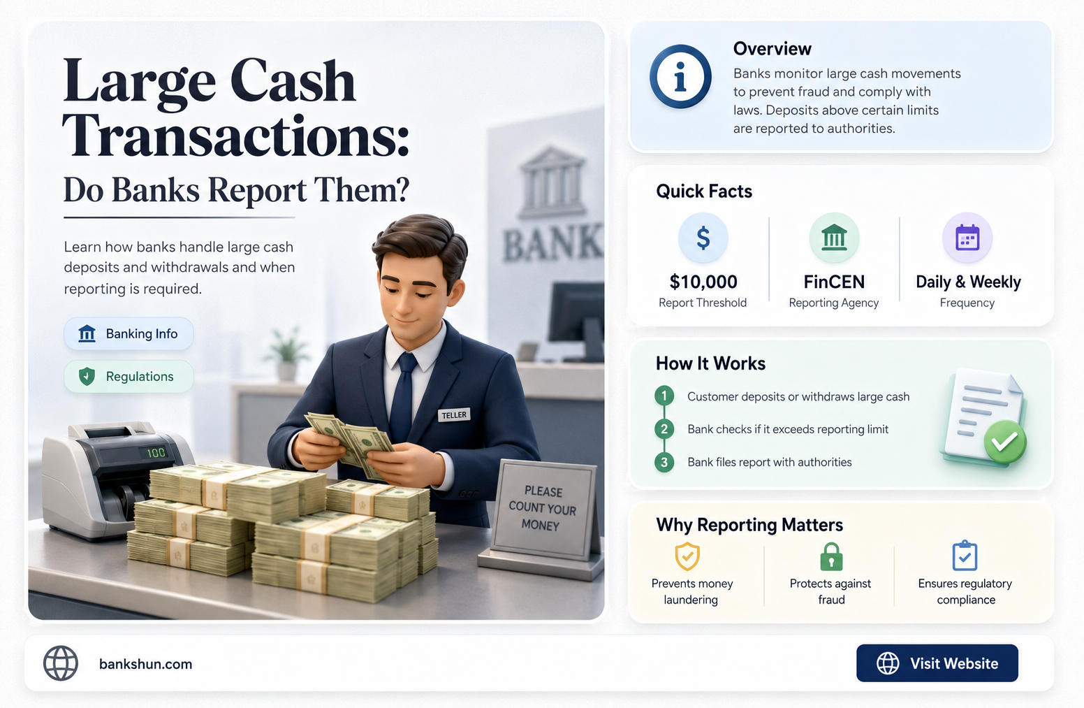 do banks report more than 10000 dollars