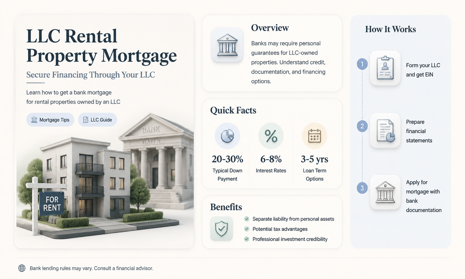 do bank mortgage for llc rental property